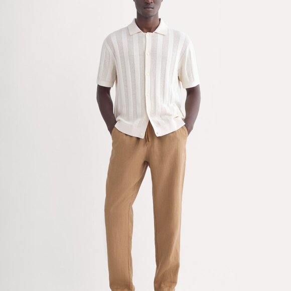 NEW Everlane Men's Linen Easy Pant in Light Brown, Size Large - Picture 3 of 4